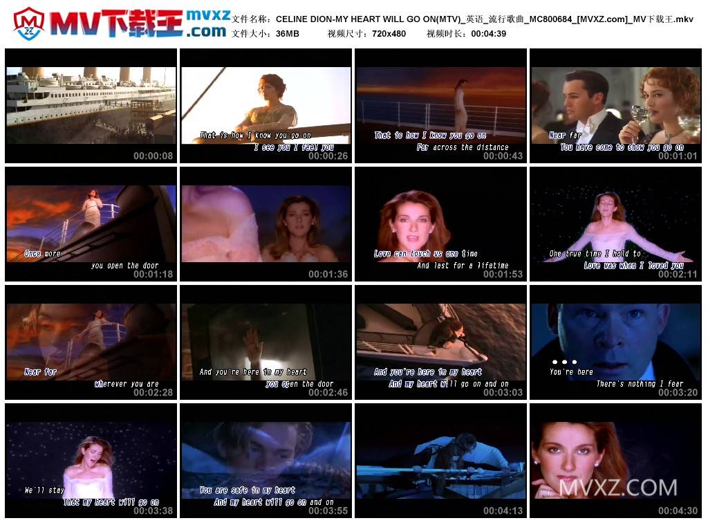 CELINE DION-MY HEART WILL GO ON(MTV)_英语_流行歌曲_MC800684